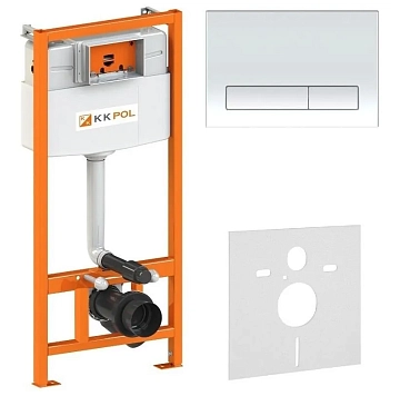 Система инсталляции для унитазов KK-POL Premium SET/M500/050/K кнопка хром 