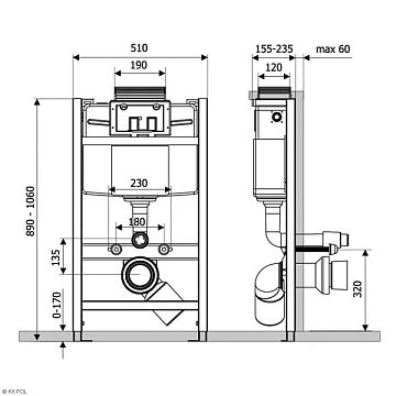Система инсталляции для унитазов KK-POL Professional ZSP/M430/0.1/K  - фото 2