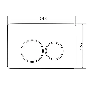Кнопка смыва Caprigo Dew-r ABS DA001 черный/хром  - фото 2