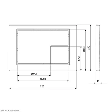 Кнопка смыва KK-POL M10 350/PPC/080-00-00 черная матовая  - фото 3