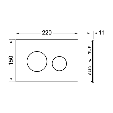 Кнопка смыва TECE TECEloop Modular 9240675/9240665 хром матовый с лицевой панелью полированный сланец  - фото 4