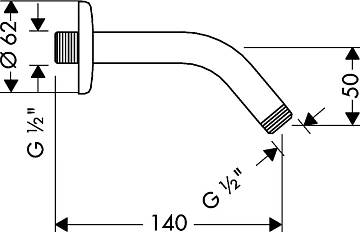 Кронштейн для верхнего душа Hansgrohe 27411000  - фото 2