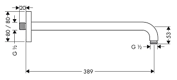 Кронштейн для верхнего душа Hansgrohe 27446000  - фото 2