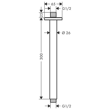 Кронштейн для верхнего душа Hansgrohe Vernis Shape 26407670  - фото 2