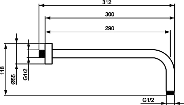 Кронштейн для верхнего душа Ideal Standard IdealRain B9444AA  - фото 4