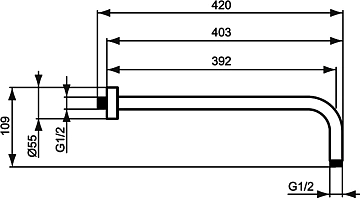 Кронштейн для верхнего душа Ideal Standard IdealRain B9445AA  - фото 4
