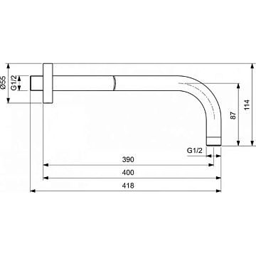 Кронштейн для верхнего душа Ideal Standard IdealRain B9445XG, черный матовый  - фото 3
