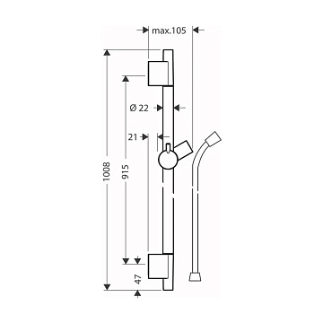 Душевая штанга Hansgrohe Unica 28631700  - фото 4