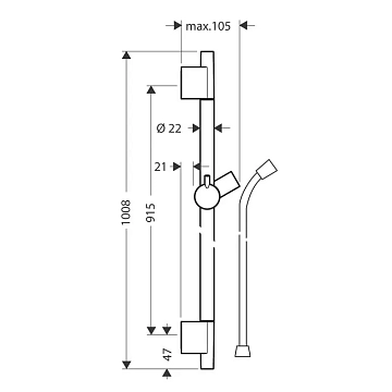 Душевая штанга Hansgrohe Unica 28631990  - фото 3
