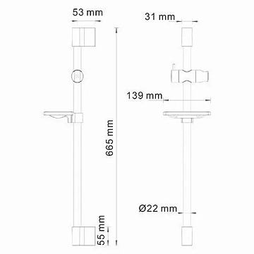 Душевая штанга Wasserkraft A063  - фото 3