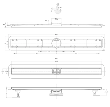 Душевой лоток BelBagno Luce BB-LD-LUCE-90-NERO с решеткой 90 см  - фото 4