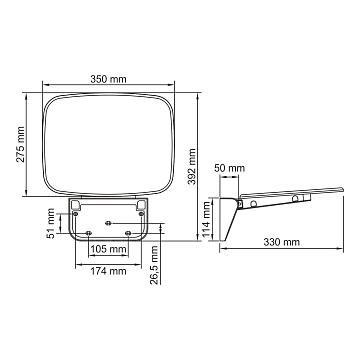 Сиденье для душа Wasserkraft SS401 белое  - фото 2