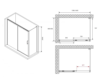 Душевой уголок Abber Komfort AG93140-S92 140x90  - фото 3