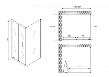 Душевой уголок Abber Sonnenstrand AG07120B-S85B 120x85  - фото 4