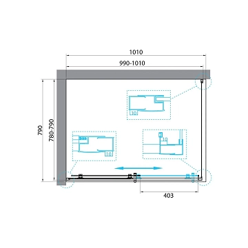 Душевой уголок BelBagno Uno UNO-195-AH-1-100/80-P-Cr  - фото 3