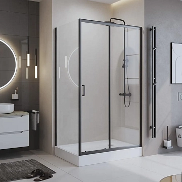 Душевой уголок BelBagno Uno UNO-195-AH-1-120/80-C-NERO 