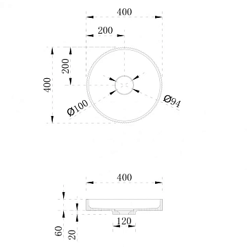 Раковина Abber Stein AS2604 40 см  - фото 4