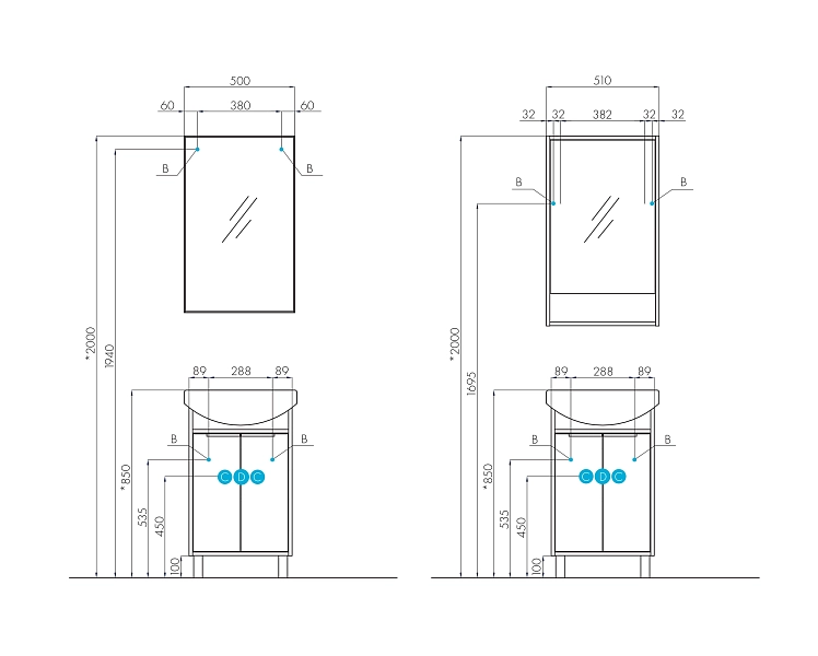 Зеркало Aquaton Рико 50 , изображение 2
