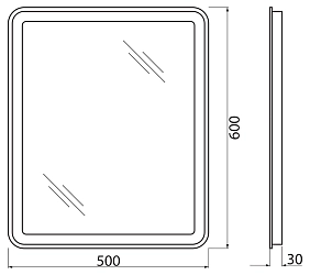 Фото Зеркало BelBagno SPC-MAR-500-600-LED-BTN