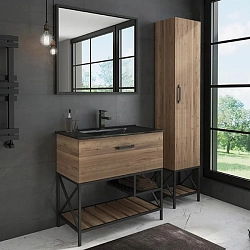 Фото Зеркало Comforty Бредфорд 90 серый графит