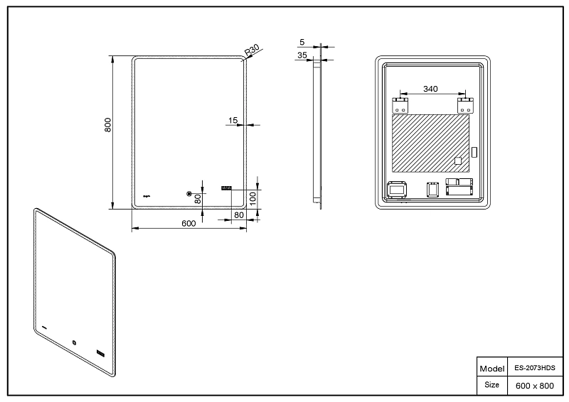 Зеркало Esbano ES-2073 HDS , изображение 4