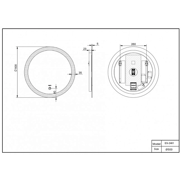 Зеркало Esbano ES-2481 50 , изображение 2