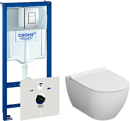 Фото Система инсталляции для унитазов Grohe Rapid SL 38772001 3 в 1 с кнопкой смыва