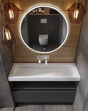 Мебельная раковина Armadi Art Flat 120 белая, двойной слив  - фото 2