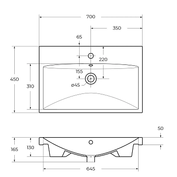 Мебельная раковина BelBagno BB-0321-70-LVB 70 см  - фото 3