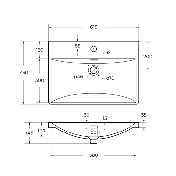 Мебельная раковина BelBagno BB-8076-3-60 60 см  - фото 4