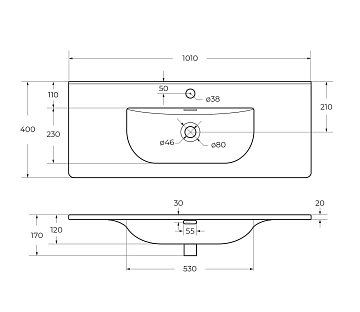 Мебельная раковина BelBagno BB-8099-3-100 100 см  - фото 4