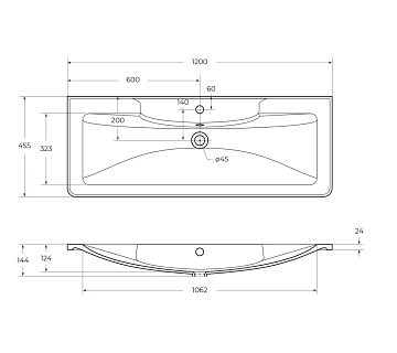 Мебельная раковина BelBagno BB1200/455-LV-ART-ALR-NERO 120 см  - фото 3