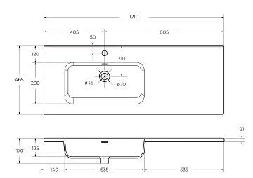 Мебельная раковина BelBagno BB1200ETL-L 120 см  - фото 5