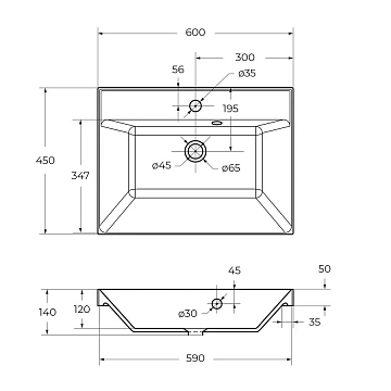 Мебельная раковина BelBagno BB600/450-LV-ART-AST-NERO 60 см  - фото 5