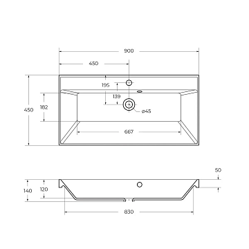 Мебельная раковина BelBagno Marino BB900/450-LV-ART-AST-NERO 90 см  - фото 3