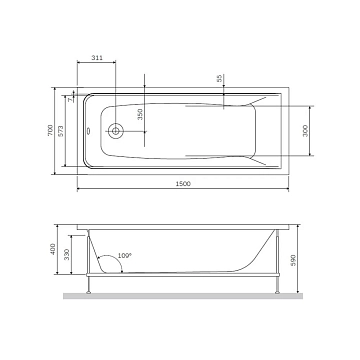 Каркас для ванны AM.PM Gem 150х70 W90A-150-070W-R  - фото 3