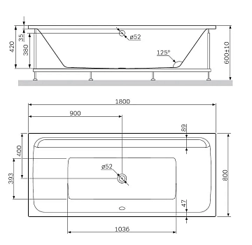 Каркас для ванны AM.PM Inspire 2.0 180х80 W52A-180-080W-R  - фото 3
