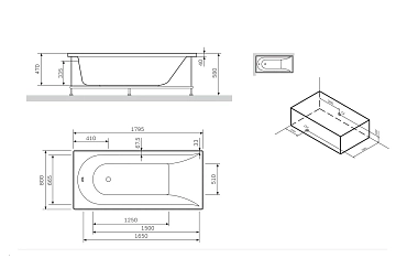 Каркас для ванны AM.PM Spirit 180х80 W72A-180-080W-R2  - фото 2