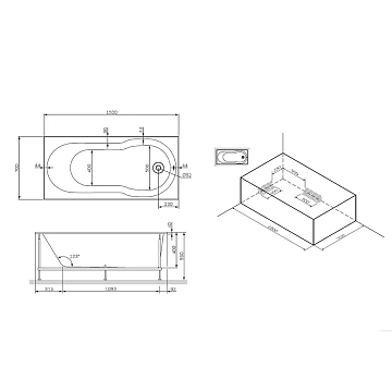 Каркас для ванны AM.PM X-Joy 150х70 W88A-150-070W-R  - фото 3