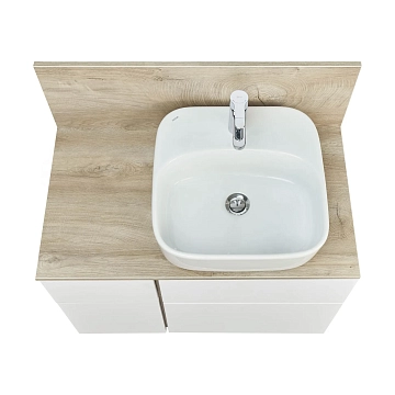 Столешница Aquaton Мишель 80 c панелью, дуб эндгрейн  - фото 3