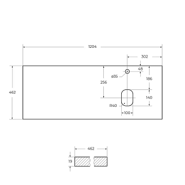 Столешница BelBagno EK-120-AS-BO-R Bianco Opaco  - фото 3