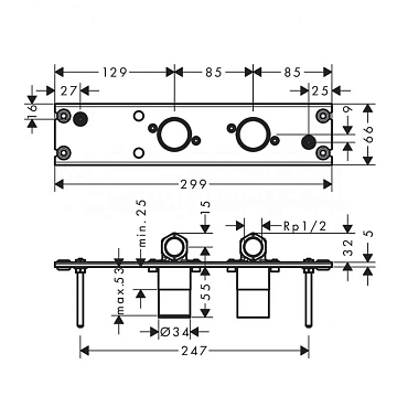 Скрытая часть Hansgrohe Rainfinity 26840180  - фото 2