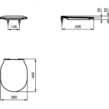 Крышка-сиденье Ideal Standard Connect Air E036601 с микролифтом, петли хром  - фото 5