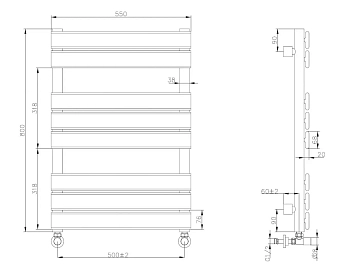 Полотенцесушитель водяной Boheme Venturo 50x80 белый  - фото 3