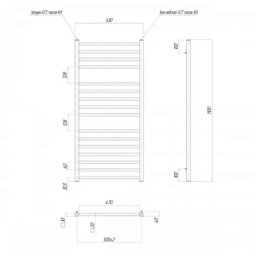 Полотенцесушитель водяной Lemark Unit П16 50x110 черный  - фото 5