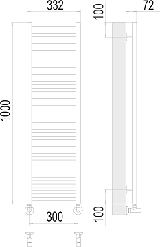 Полотенцесушитель водяной Terminus Аврора П20 30х100  - фото 3