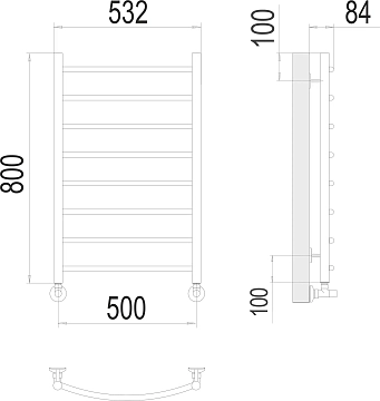 Полотенцесушитель водяной Terminus Классик П8 50х80  - фото 3