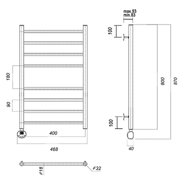 Полотенцесушитель электрический Domoterm Медея 40x80 L  - фото 4
