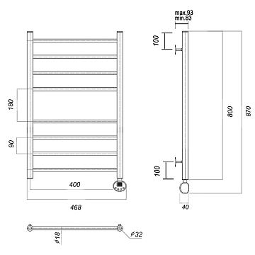 Полотенцесушитель электрический Domoterm Медея 40х80 R  - фото 4