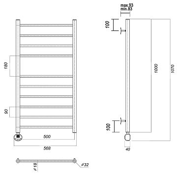 Полотенцесушитель электрический Domoterm Медея 50х100 L  - фото 2